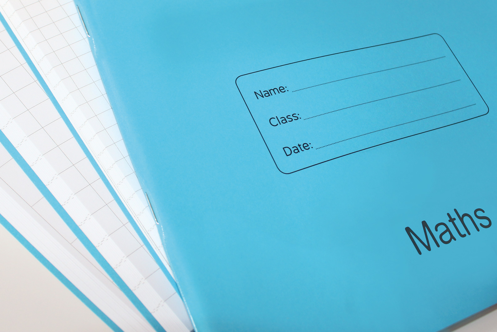 Bespoke school exercise books available in different page counts and subject rulings Bespoke school exercise books available in different page counts and subject rulings