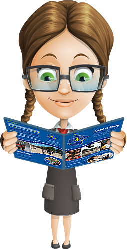 Image showing a school girl holding a school folder design, printed in full colour with lamination