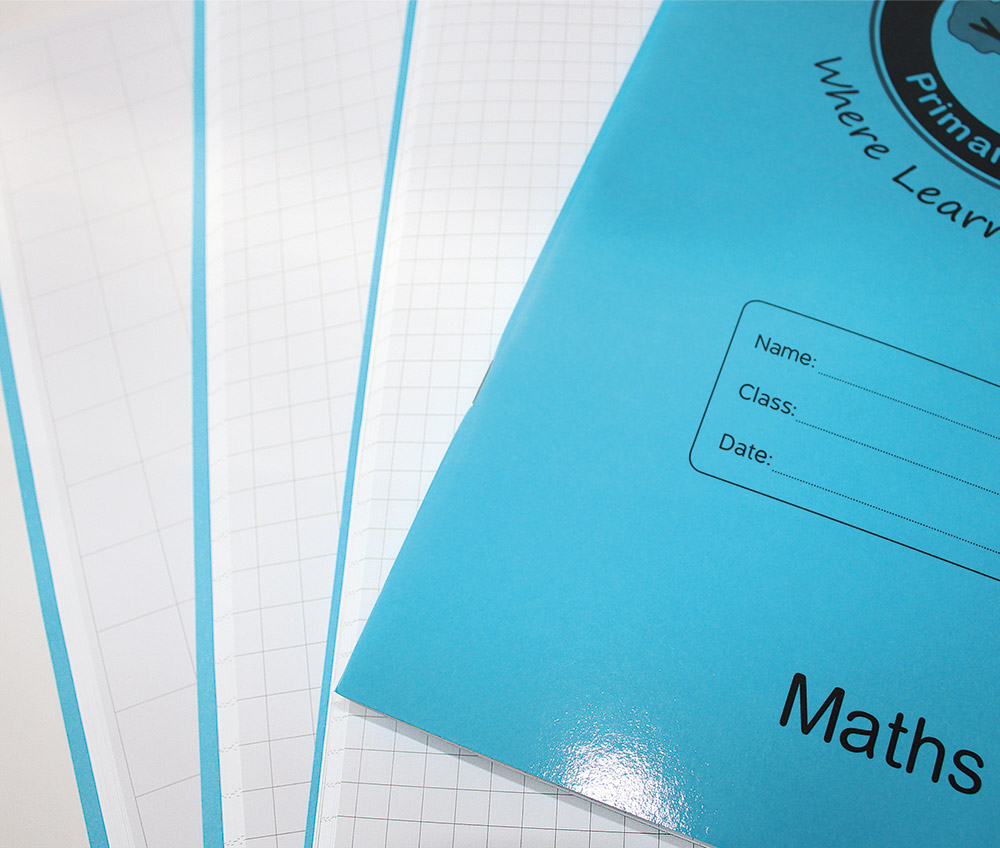 Maths exercise books with bespoke rulings and squares marking