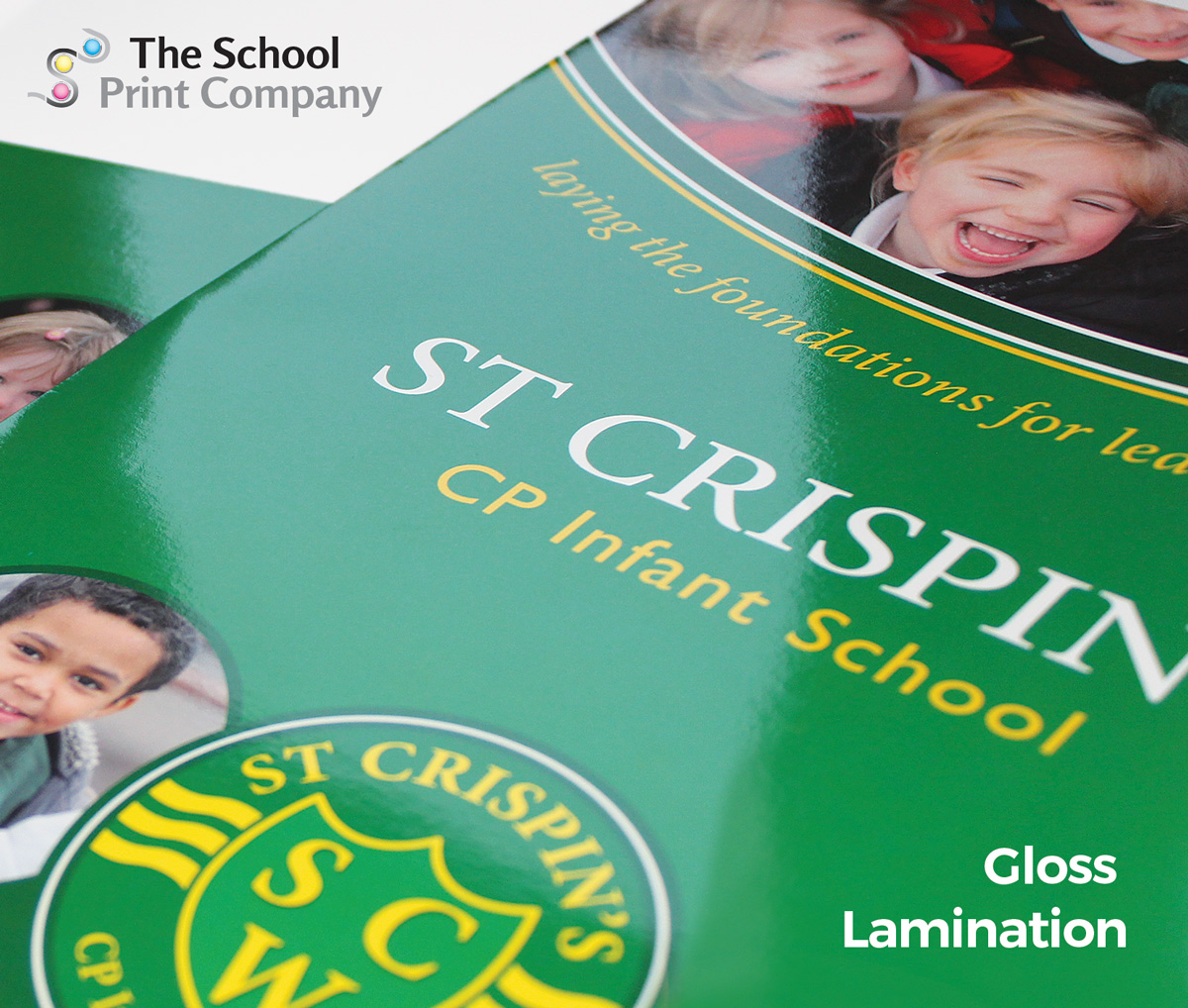 Gloss Lamination for school prospectus brochure