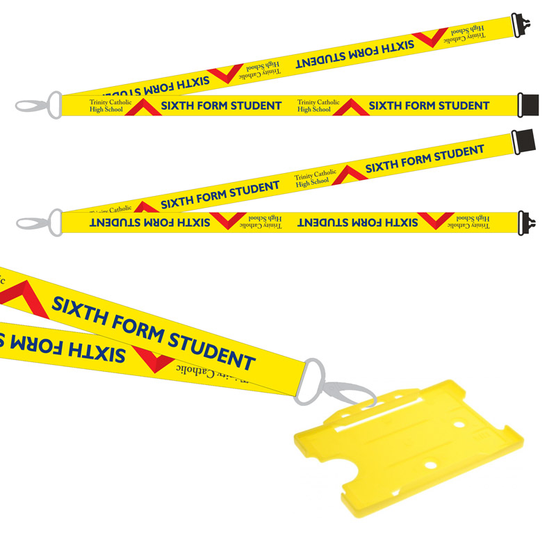 school lanyard printing full colour oyster clip ID card holder