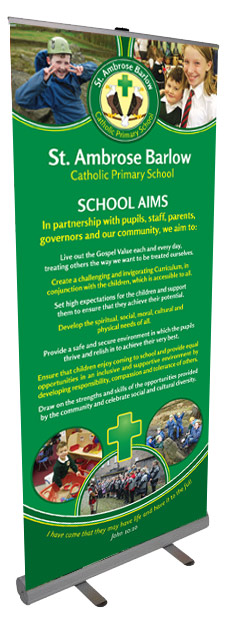 school roller banner pull up design and print colour